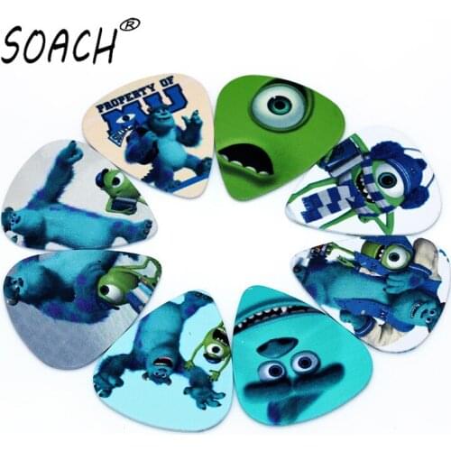 SOACH 10pcs 0.71mm cartoon high quality two side earring pick DIY design Guitar Accessories pick guitar picks for ukulele bass
