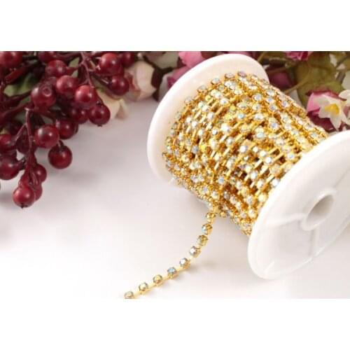 10 yards/Roll crystal diamond claw chain rhinestone chain ss6-ss20 high density Sew On glue on diy nail art decorations