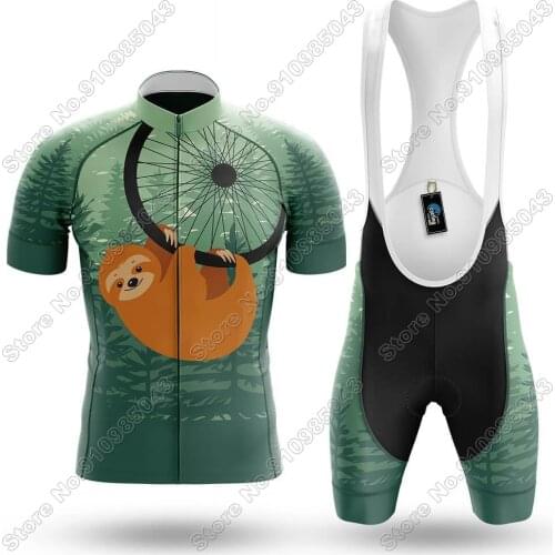 2021 Sloth - Mens Cycling Jersey Set Summer Cycling Clothing Road Bike Shirts Suit Bicycle Bib Shorts MTB Ropa Ciclismo Maillot