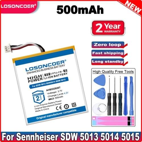 LOSONCOER AHB552826T 500mAh Battery For Sennheiser SDW 5013,5014,5015,5016 Headset Batteries