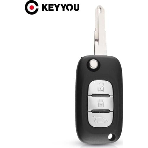 KEYYOU Flip Remote Key Shell Fob Case Cover For Renault Clio Vivaro Master Traffic Kangoo Megane laguna 3 Buttons NE73 Blade