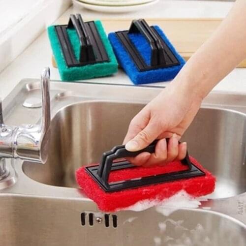 Kitchen Cleaning Bathroom Toilet Kitchen Glass Wall Cleaning Bath Brush Plastic Handle Sponge Bath Bottom Clean Brush