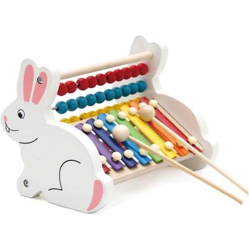 Children Fifteen Sound Knock Piano Toy Wooden Puzzle 1-3 Years Old Baby 8 Tone Aluminum Knock Musical Toy Educational 2021