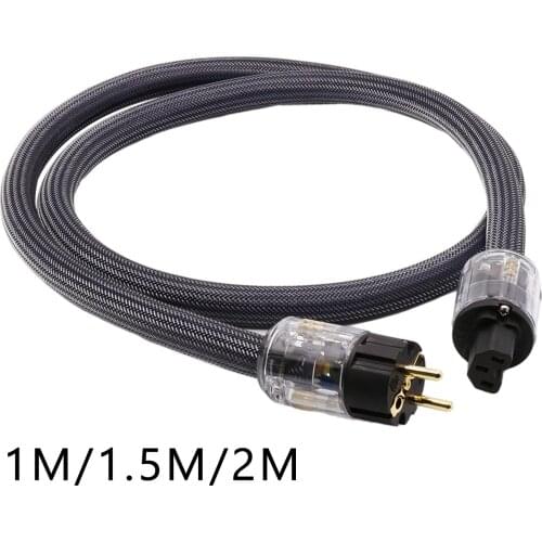 Hi-End HiFi Audio Audiophile Power Cable High Quality Copper Cable with 3-Prong Mains Cord US Durable