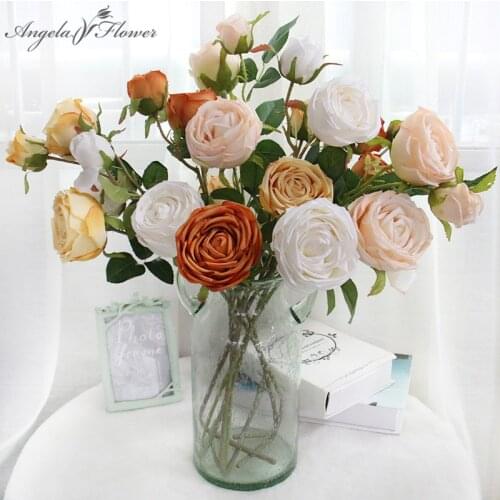 Princess Rose Flower Branch Artificial Flower Wedding Flower Wall Accessories Fake Flower Home Desktop Decoration Photo Props