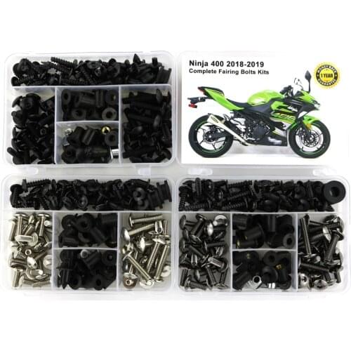 Fit For Kawasaki Ninja 400 2018 2019 Complete Full Fairing Bolts Kit Bodywork Screws Steel Clips Speed Nuts Covering Bolts