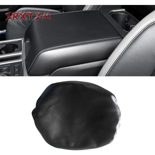 Center Console Armrest Lid Cover Carbon Fiber Leather Seat Box For For Ford F150 2015 2016 2017 2018 2019