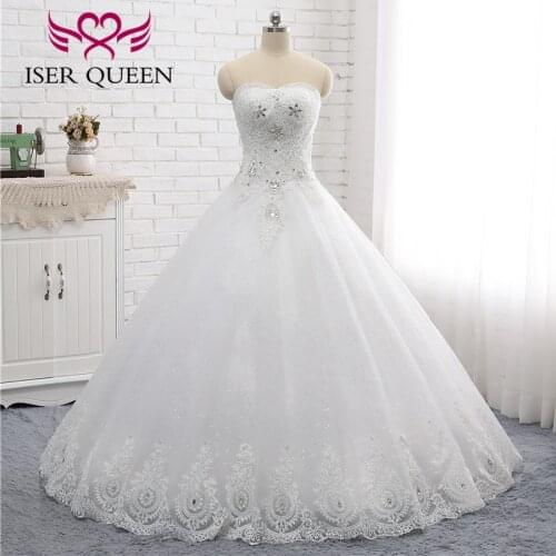 Pretty Crystal Ball Gown Wedding Dress New Plus Size Off Shoulder Arab Beading Luxury Wedding Gown bride Dress WX0006