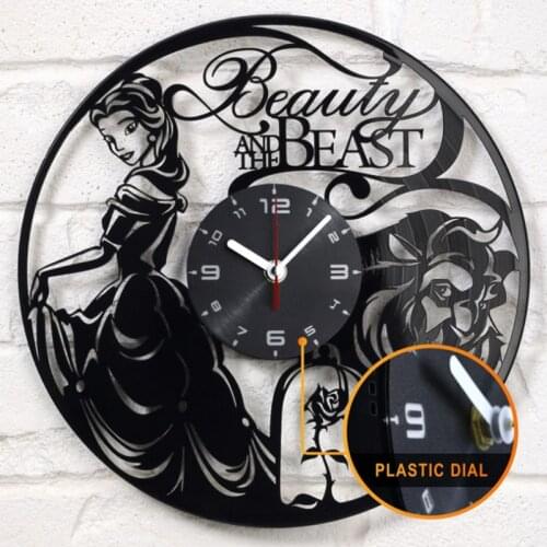 Beauty Wall Clock Modern Design Vinyl Record Clocks Black Hollow Decorative Classic CD Watch Home Decor Silent 12 inch
