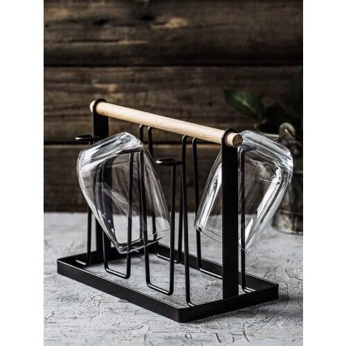 Kitchen Utensils Wrought Iron Cup Holder Creative Household Drain Cup Shelf For Kitchen Cup Storage Rack Hanging Drainer Storage