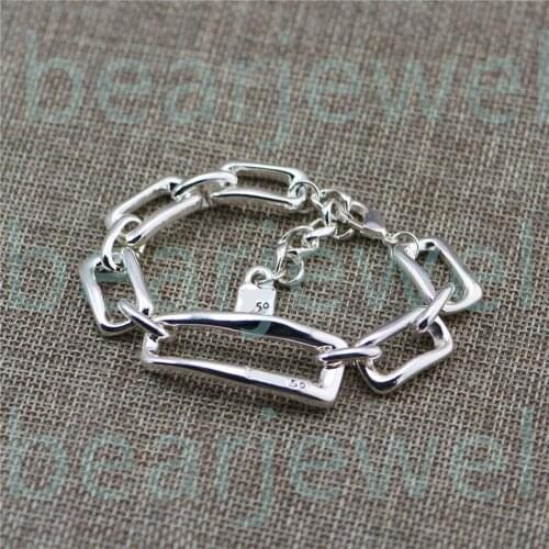 Mothers Day Fashion Jewelry 19CM Chain Bracelets Silver Spanish Style For Women Men Gifts