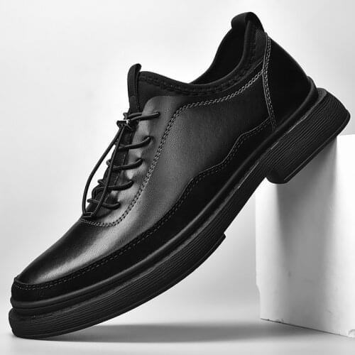Molosia Mens Dress Shoes Cap Toe Breathable Leather Lined Lace-up Handmade Male Oxfords
