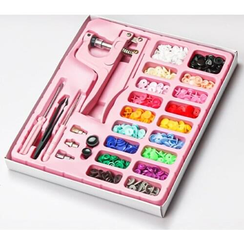 T5 Plastic Button Set with Snaps Pliers Organizer for Clothes Sewing Bibs Rain Coat Crafting DIY Family Tailor Handmade Tool
