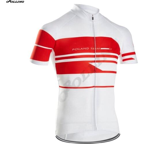 New POLAND Team Pro Cycling Jersey Customized Road Mountain Race Top Classical OROLLING