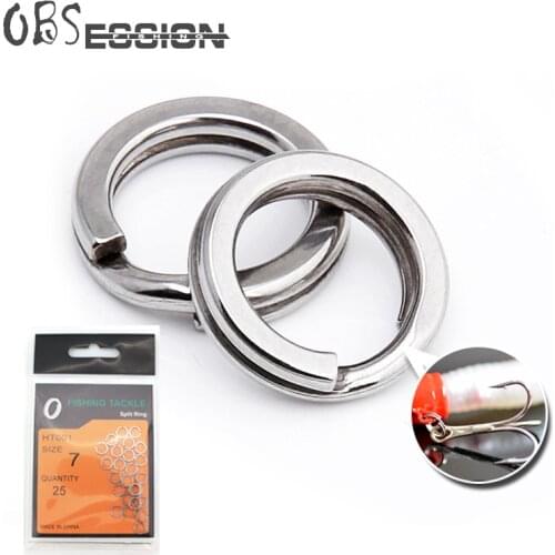 OBSESSION 25pcs/bag Stainless Steel Split Ring Heavy Duty Fishing Double Ring Connector For Fishing Hook Fishing Accessories