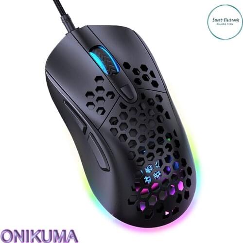 ONIKUMA RGB Backlight Wired Gaming Mouse For Computer Mouse Lightweight Honeycomb Shell Ergonomic Mice With Cable For PC Desktop