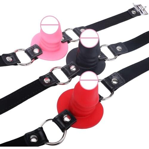 Slave SM Bondage Small Oral Fixation Sex Toys for Couples With Locking Buckles Penis Gag Dildo Mouth Gag Fetish