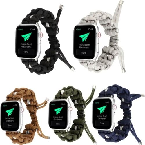 Strap for Apple Watch Band series 1/2/3 42mm 38mm WristBand Bracelet for iwatch 4/5 40mm 44mm Outdoor Sports Woven Nylon Rope