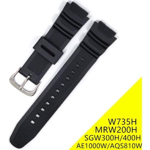 Soft Watchband For Casio G SHOCK W735H W-735H SGW300H SGW400H AE1000W Watch Band Strap for Casio MRW200H AQS810W Bracelet Belt