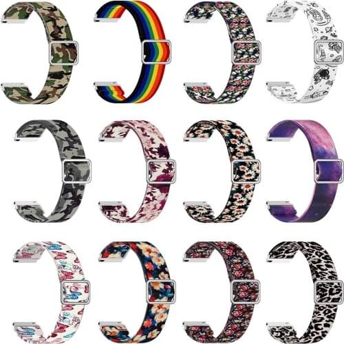 Elastic Print Watch Band Replacement 22MM Watch Strap Adjustable for Samsung Galaxy Watch3 45mm Huawei GT2 PRO Watch Repair