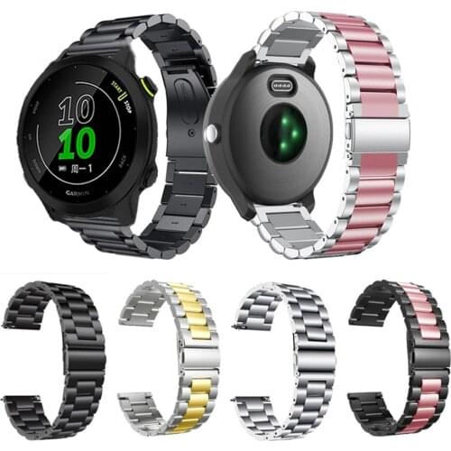 Stainless Steel Strap For Garmin Forerunner 158 245 645 Replacement Bracelet For Garmin Venu 2 Venu Sq Metal Smart Watch Bands