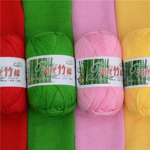 Retail 50g/ball Worsted Natural Tencel Bamboo Cotton Fiber Yarn Soft Baby Cotton Yarn Hand Knitting Sweater Crochet Thread JK483