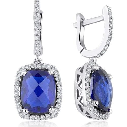 Symbol Gold 4.23 Carat Diamond Sapphire Earring Piece Jewelry Rope Chain Charm Earring Jacket Bead Figure For Women