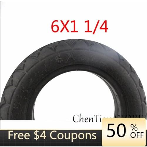 6X1 1/4 tyre 150mm 6 inch Pneumatic solid tire for gas electric scooters e-Bike A-Folding Bike