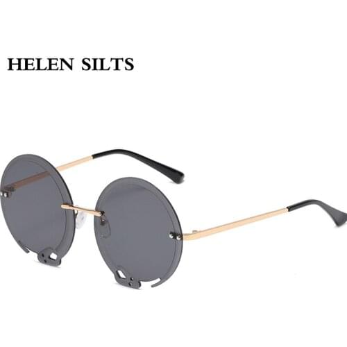 Oversized Rimless Round Sunglasses Women New Unique Snake head Glasses Female Fashion Red Green Sun Glasses Men Gafas UV400 H106