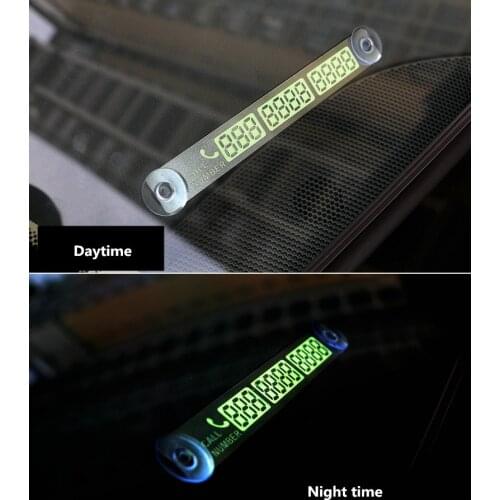 Temporary Parking Phone Number Card plate luminous diamond rhinestions bling car accessories for women pink