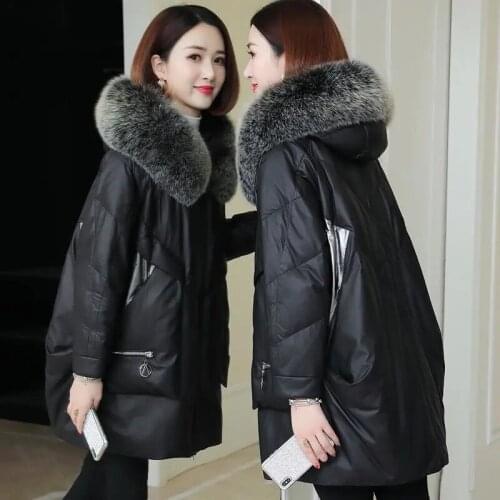 Orwindny Thick Warm Parkas For Winter Women Jackets Snow Wear Faux Leather Large Fur Padded Clothing High Street Wear Coats