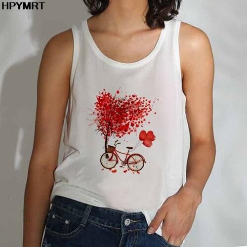 New Summer Aesthetic Bike Balloon Print Fashion Top Women Sexy Camis Vest Sleeveless Streetwear Female Casual Tank Tops Clothing
