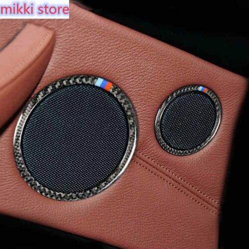 Carbon Fiber For BMW X5 X6 E70 E71 Car Door Audio Speaker Ring Sound Decorations Loudspeaker Trim Cover Accessories Car Styling