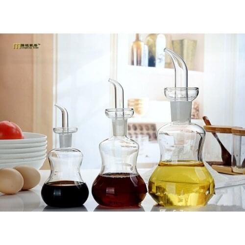 1PC 3 Size Kitchen Seasoning Bottle Green Glass Oiler oil can leak oil and vinegar sauce bottle 150ml 250ml 500ml OK 0355