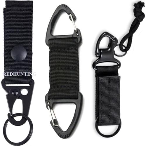 1PCS Tactical Molle Key Ring Holder Webbing Key Hooks Clip Buckle Multi-purpose Military Outdoor Belt Keeper Backpack Hanger