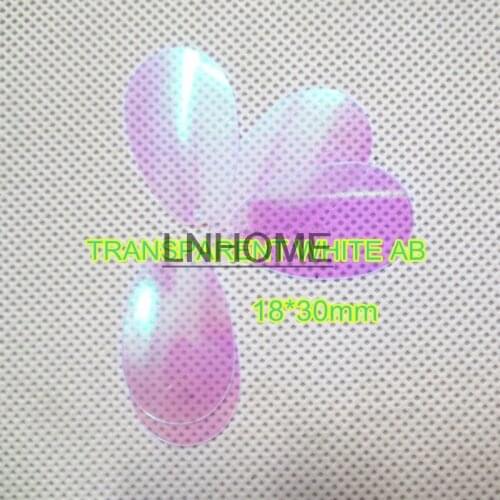 200pcs/lot 18*30mm Large Oval Egg Drops Sequins PVC Flat With Side Hole Belly Dance Garment Women Accessory Transparent White AB