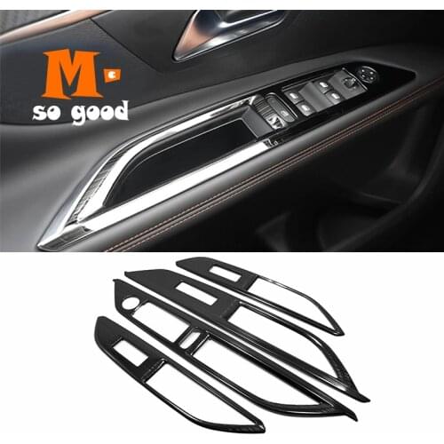 2017 18 19 20 2021 For Peugeot 3008 GT 5008 Car Armrest Glass lift Window Switch button Cover Trim Stainless Styling Accessories