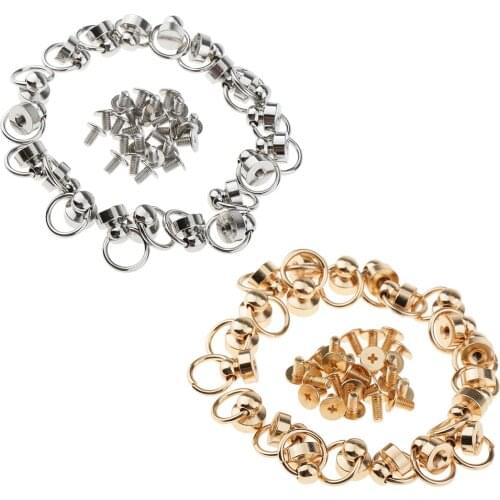 40Pcs Ball Post With O Ring Rivet Stud Nail Round Head LeatherCraft