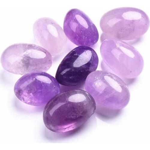 Amethyst Quartz Crystal Tumbled Stones Natural Hand Carved Gemstone For Home Decoration