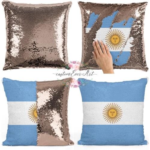 Argentina decorative throw pillows reversible mermaid sequin pillow case cover dropshipping