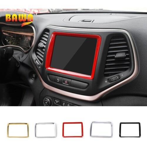 BAWA Car Stickers ABS Navigation GPS Panel Decoration Frame Sticker for Jeep Cherokee 2014-2015 Car Styling