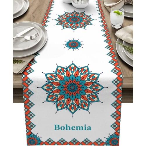 Bohemian Silk Square Scarf Table Runner Home Dining Table Decor Placemat Hotel Wedding Table Decor Tablecloth