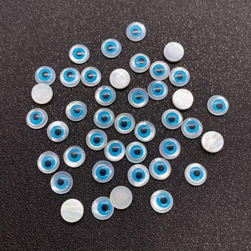 Natural Freshwater Shell Beads One-sided Round Magic Eyes Shell Beads Making DIY Handmade Jewelry Necklace Bracelet Accessories