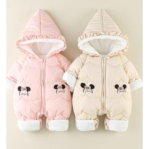 IYEAL Baby Rompers Cute Hooded Cotton Newborn Boys Warm Jumpsuits Clothes Winter Long Sleeve Toddler Outerwear Children Overalls