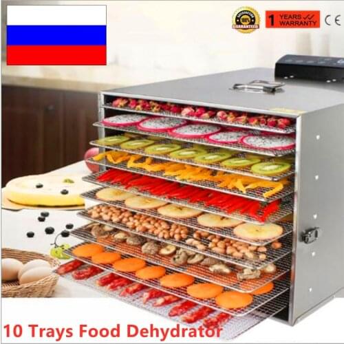 Food Dehydration Dryer Dried Fruit Machine Household and Commercial Smart Touch 10-layer Capacity Visual Door Lighted