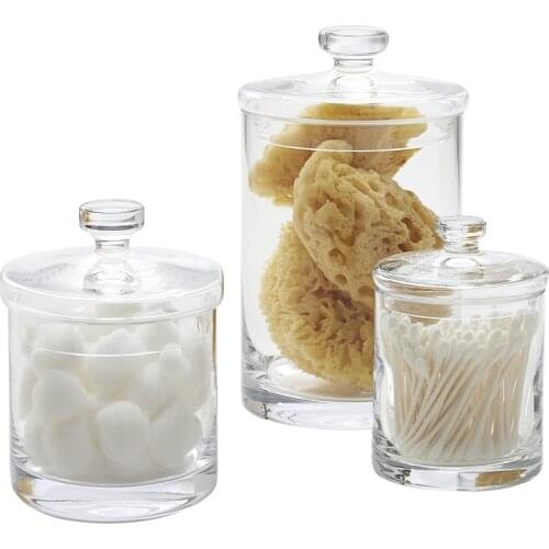 European transparent glass candy jar handmade storage tank bottles with lid Dried Fruits Kitchen Food Container Home decoration