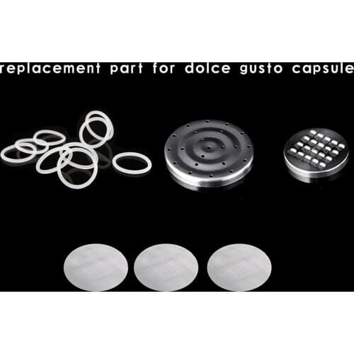 Filter Mesh cover rubber rings part Compatible With Dolce Gusto Food Grade Stainless Steel Refillable Capsules DIY Coffee Maker