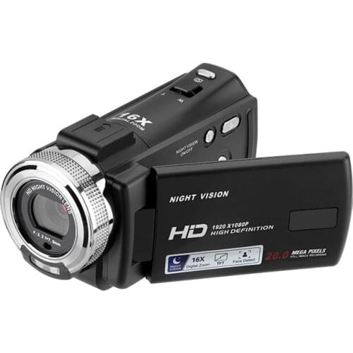 Full HD 1080P Infrared Night Vision Video Recorder Camcorder Max 20 Mega Pixels Digital Video Camera 3''HD Screen Li-ion Battery