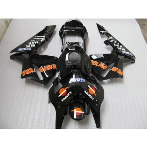 Injection mold ABS aftermarket fairing kit for Honda CBR600RR 2003 2004 glossy black REPSOL fairings CBR600 RR 03 04 CF30