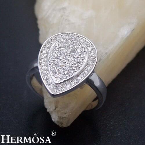 Hermosa Shiny Elegant Wedding Jewelry Ring For Women Size 7 Anniversary Rings Fashion Girls Gift